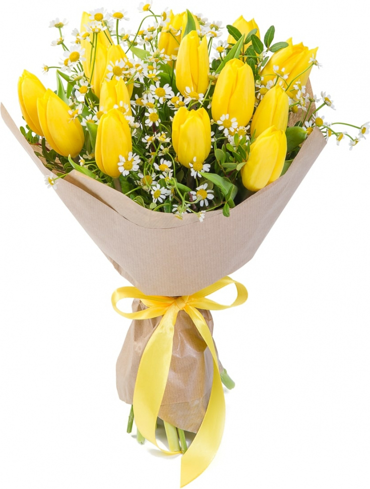 из желтых тюльпанов Букет «Солнце пустыни»